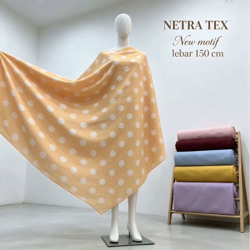 kain katun motif-kain katun silky motif polkadot-perlu furing