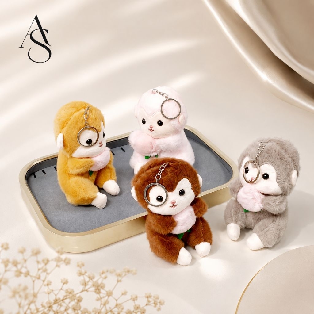 Gantungan Tas Kunci Boneka Plush Monyet Monkey Lucu