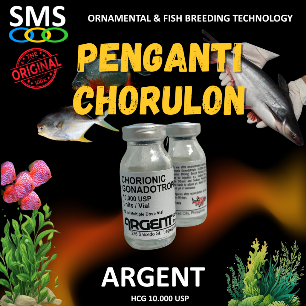 HCG 10000iu Argent /Hormon Ikan Natural/hormon kematangan telur/ikan dan udang/PENGGANTI CHORULON