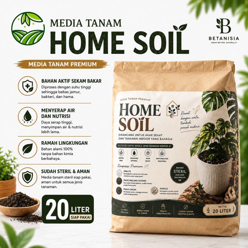 HOME SOIL Media Tanam Indoor Kaya Nutrisi Drainase Bagus 20L