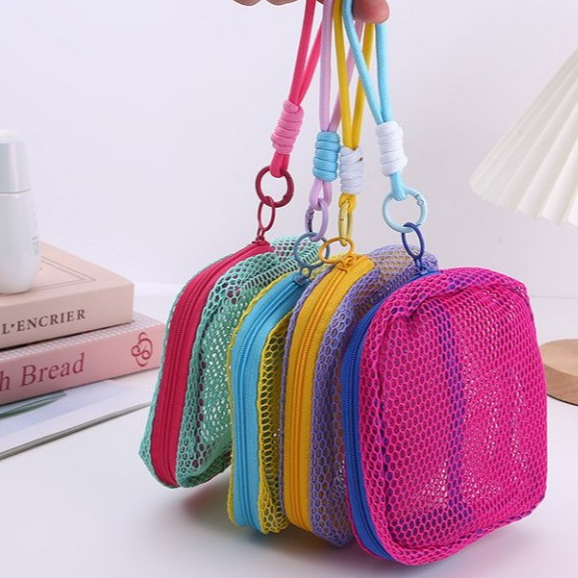•YF• PC2221 Dompet Jaring Mini Serbaguna Pouch Kosmetik Transparan Lucu Tempat Koin Portabel