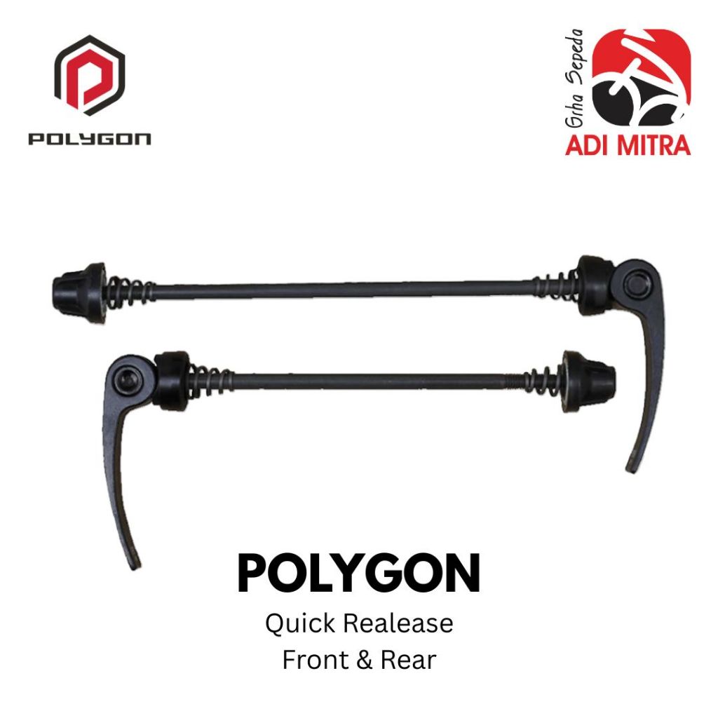 Polygon Quick Release Depan / Belakang Skewer Baut As Roda / QR Black