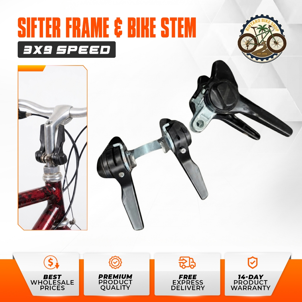 Shifter Sepeda 3x9 Speed Downtube shifter Stem dan Frame Sepeda Classic Jadul Vintage  Operan Gigi S