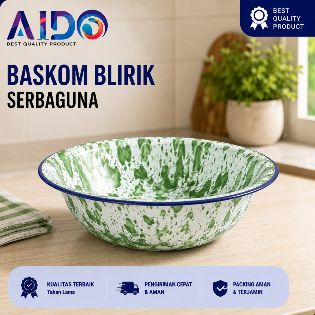 BASKOM SERBAGUNA JUMBO Enamel 40cm Baskom Jadul Blirik Enamel 40cm Baskom Wadah Kuno Besar