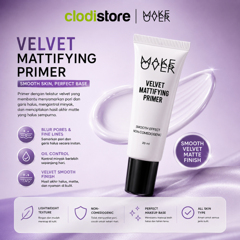 MAKE OVER Velvet Mattifying Primer Primer matte Alas Make Up Base Make Up