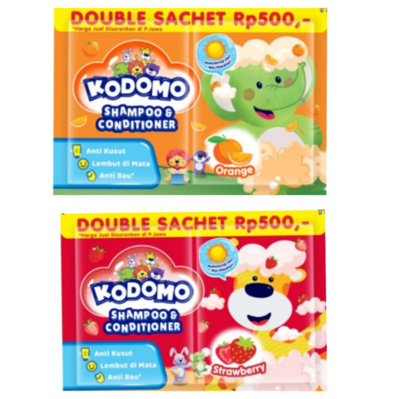 [4 sachet] KODOMO Shampoo & Conditioner Renceng Double Sachet