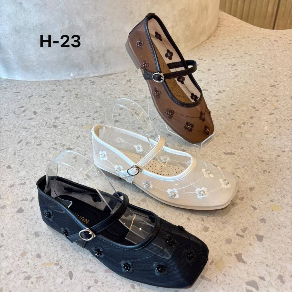 Fashion sepatu flat brukat 36-40 H-23