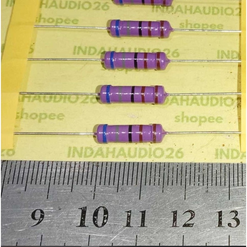 5PCS UNGU 6K8  2W 1% METAL FILM KAKI TEMBAGA resistor 6.8k  2watt  6,8 kilo ohm 2 w 2 watt 1 persen 