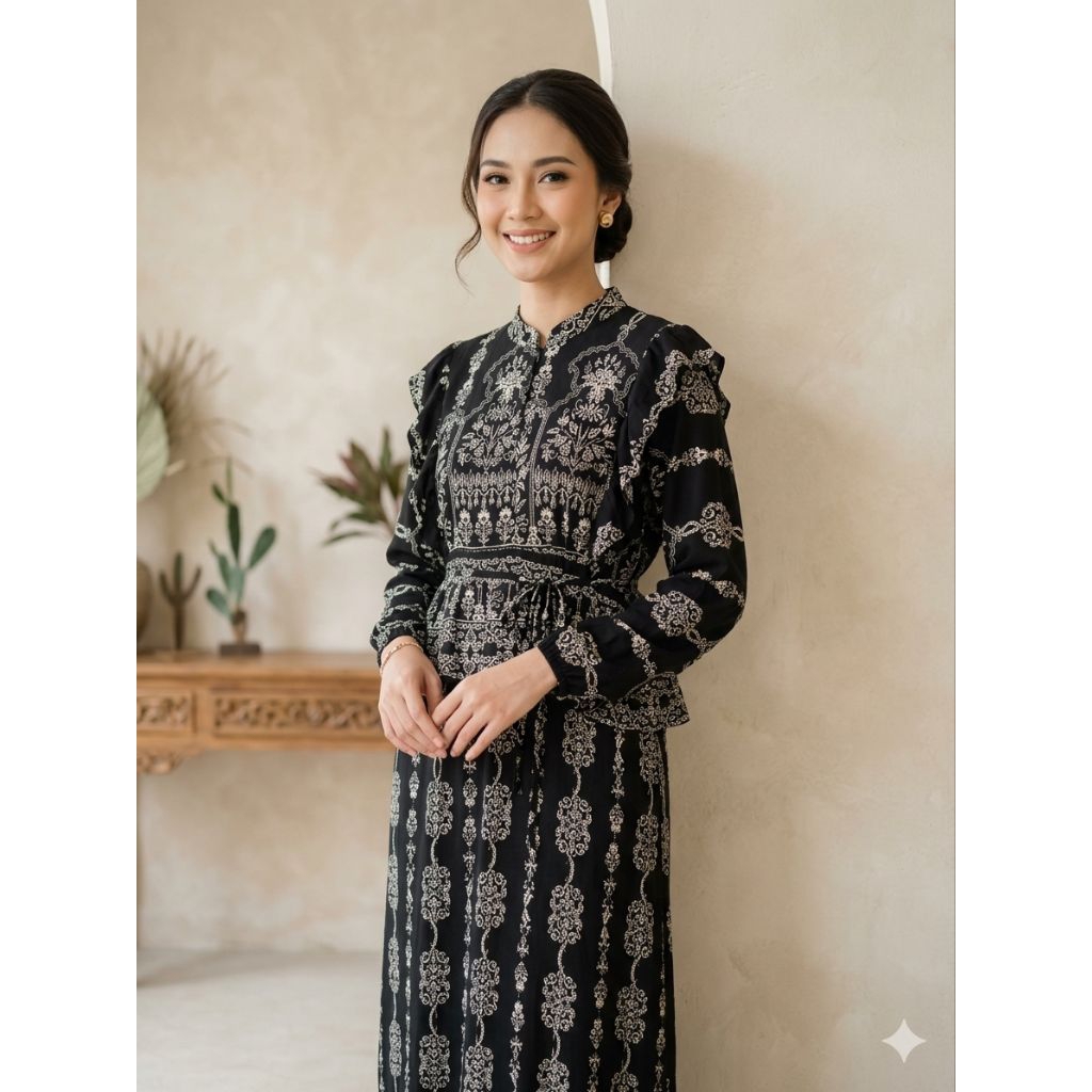 PL gamis etnik ceruty plisket