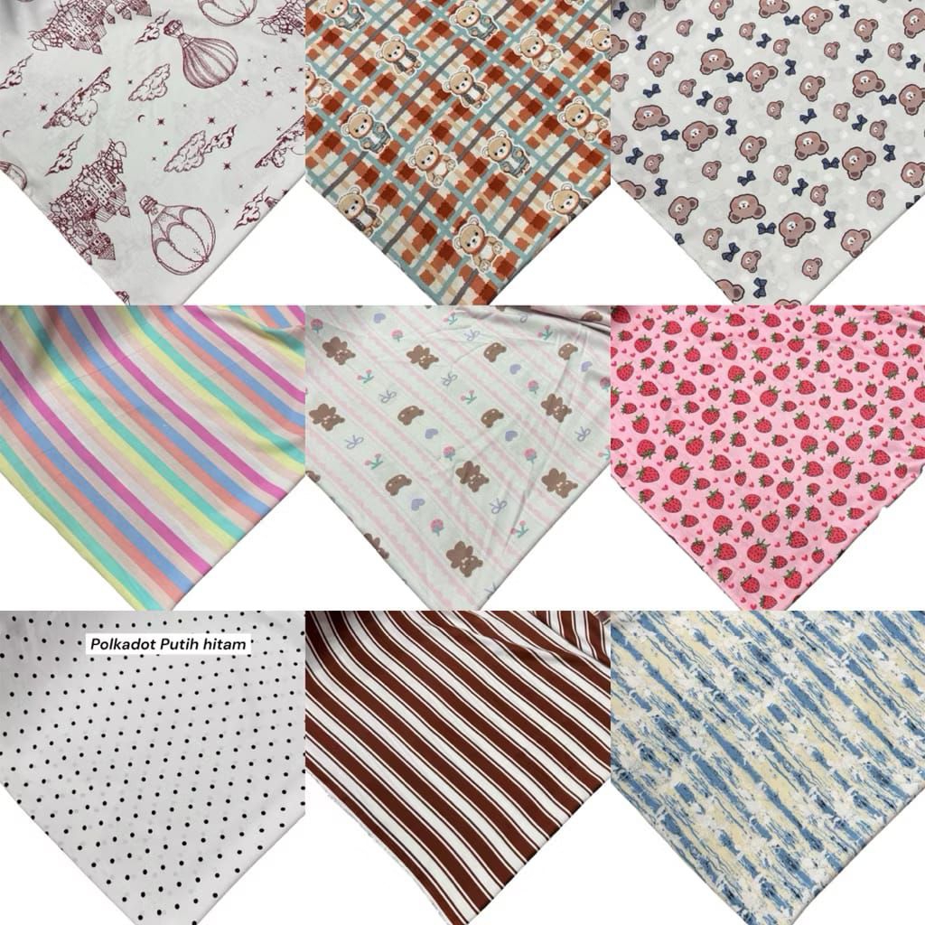 Rayon motif rayon motif premium Rayon viscose Rayon viscose premium Bahan daster Bahan piyama bahan 