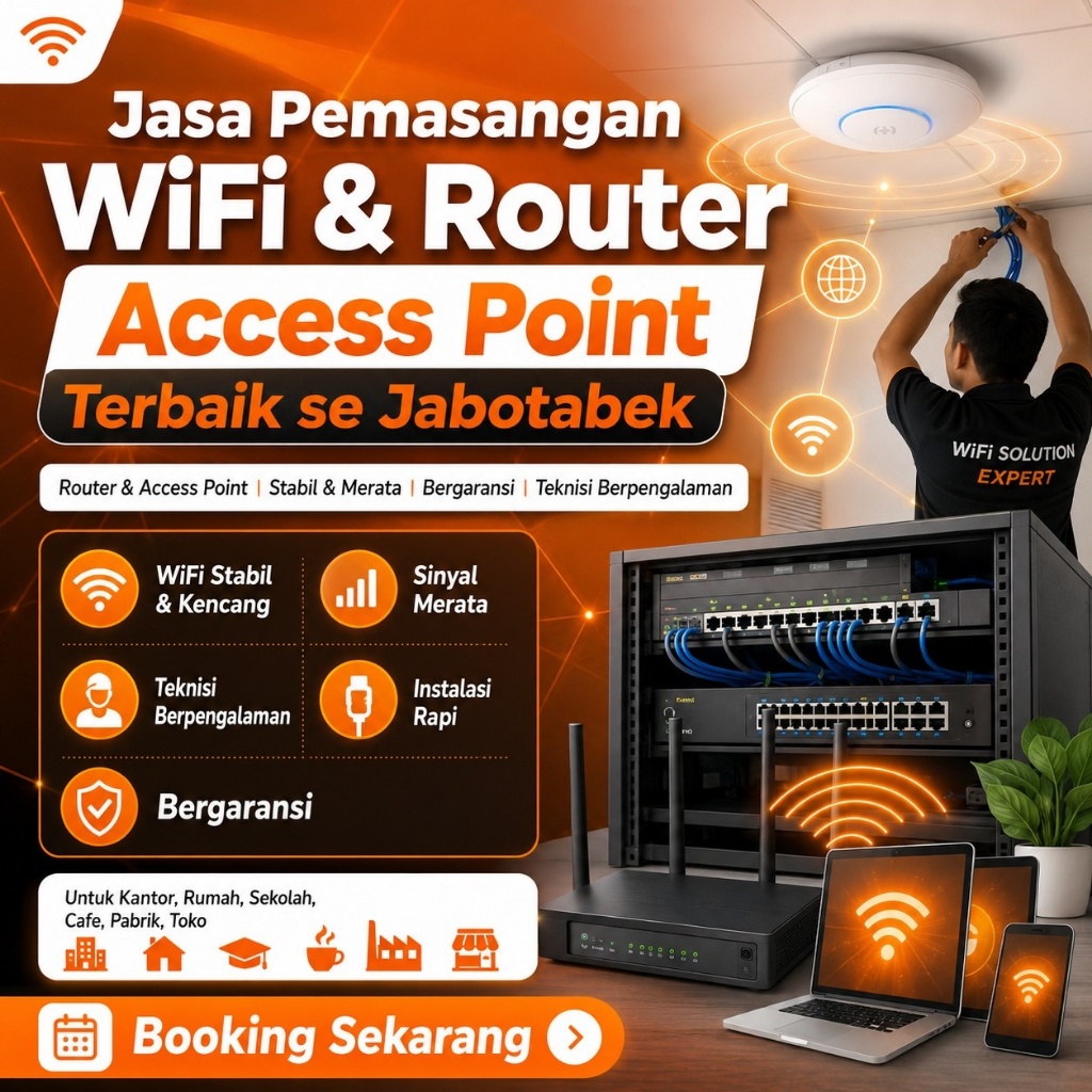 Jasa Pemasangan WiFi & Router Access Point Terbaik se Jabodetabek | Setting WiFi & Networking | Book