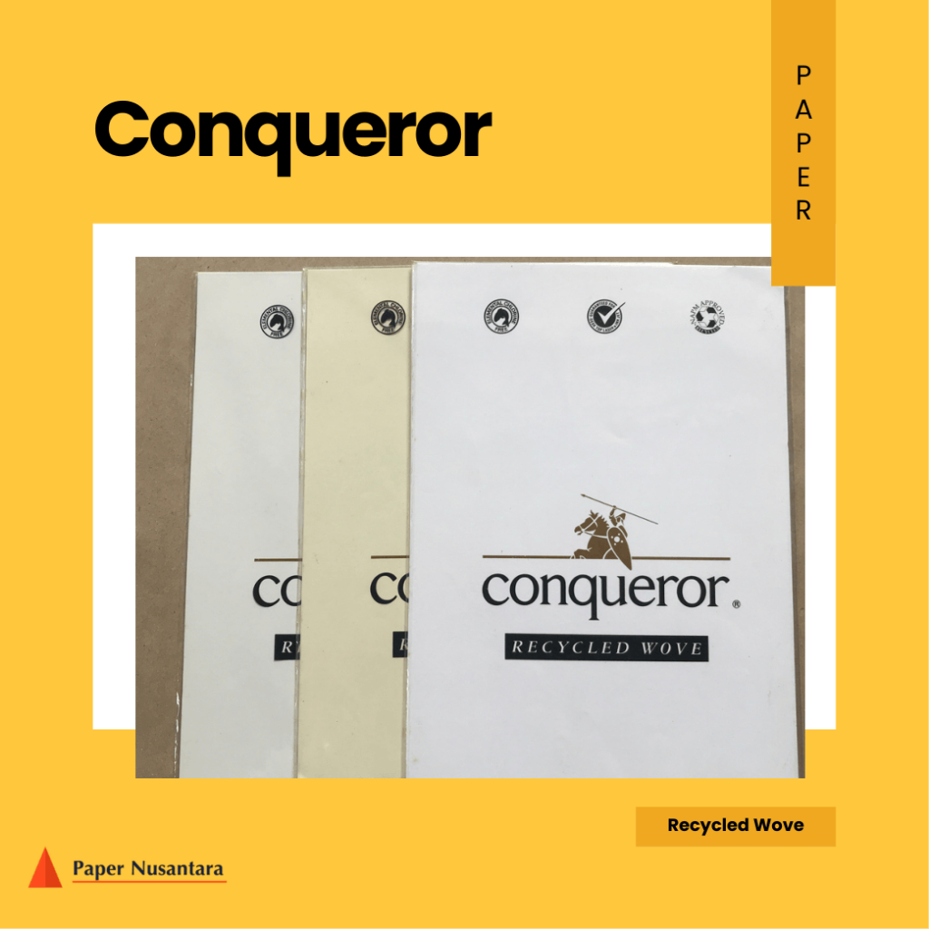 [10 Lembar] Kertas Import Conqueror Recycled Wove Ukuran A4 | Kertas Fancy Impor Sertifikat Piagam K