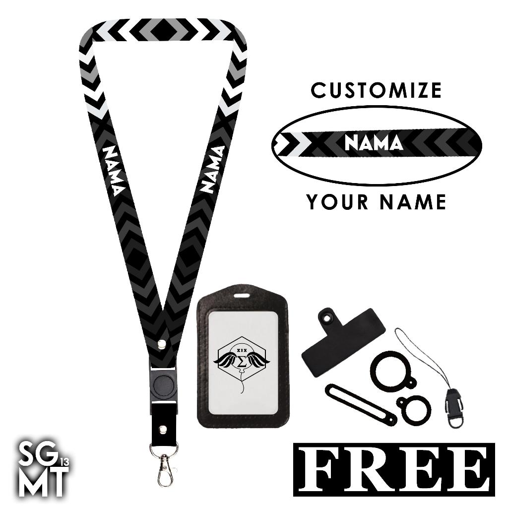 BISA SATUAN Lanyard Custom Nama  Printing Full 2 Sisi Ukuran 2cm Name Tag Satuan Murah Bisa Request 