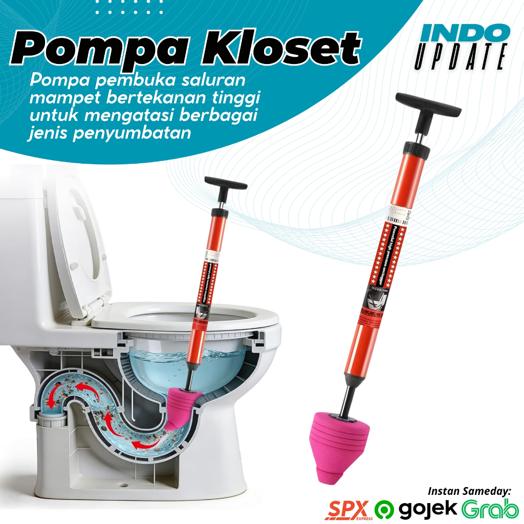 Pompa Sedot Saluran WC Toilet Duduk Kloset Closet Kramik Tidal Ledeng