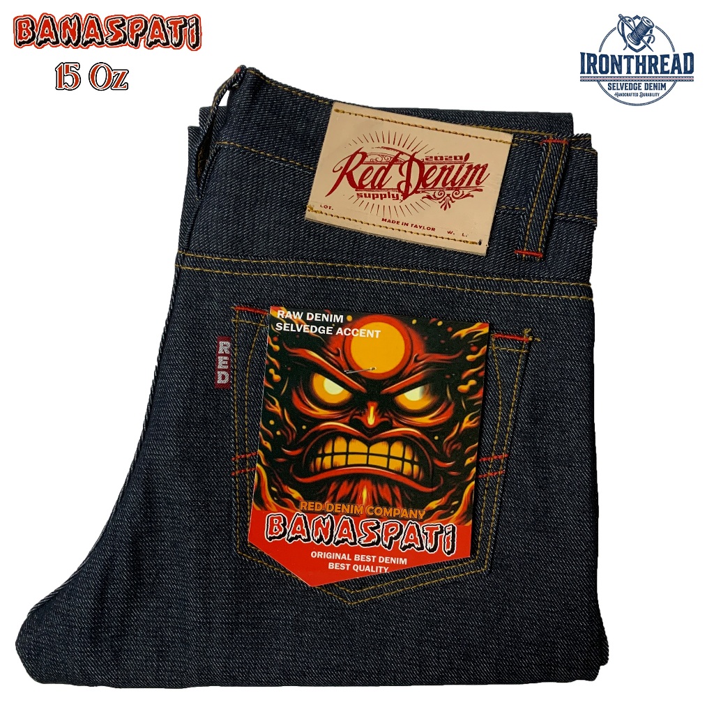 Celana DENIM - Banaspati Series Denim Black Indigo 15 Oz Sanforized Raw Denim Accent Selvedge Origin