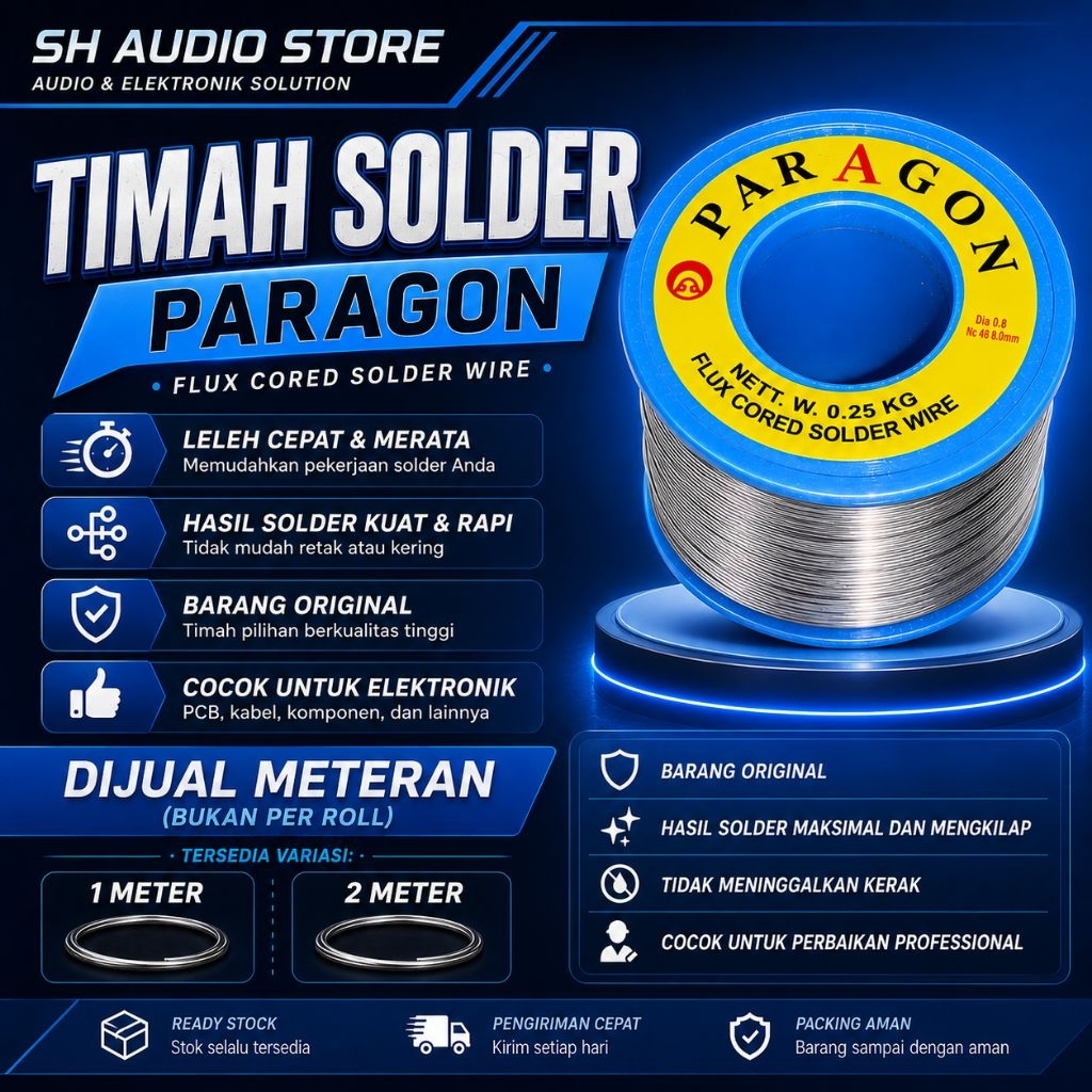 ECER Timah Tenol PARAGON original/ TIMAH SOLDER/TENOL/PARAGON per METER