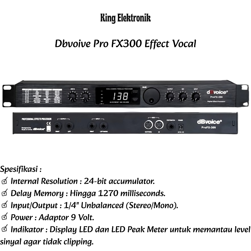 Effect Vocal Efek Vocal Dbvoice Pro FX300