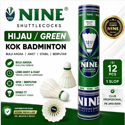 NINE HIJAU SHUTTLECOCK / KOK BULUTANGKIS / KOK / KOK BADMINTON