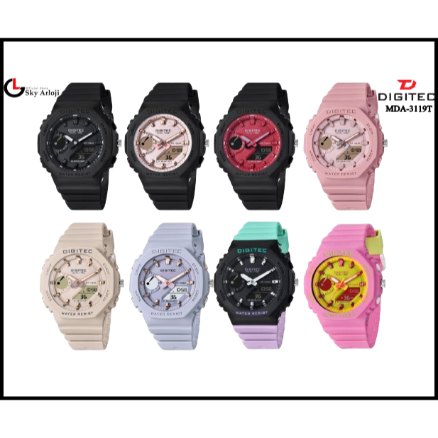 DIGITEC MDA-3119T Jam Tangan Wanita Double Time Digitec 3119 DG3119