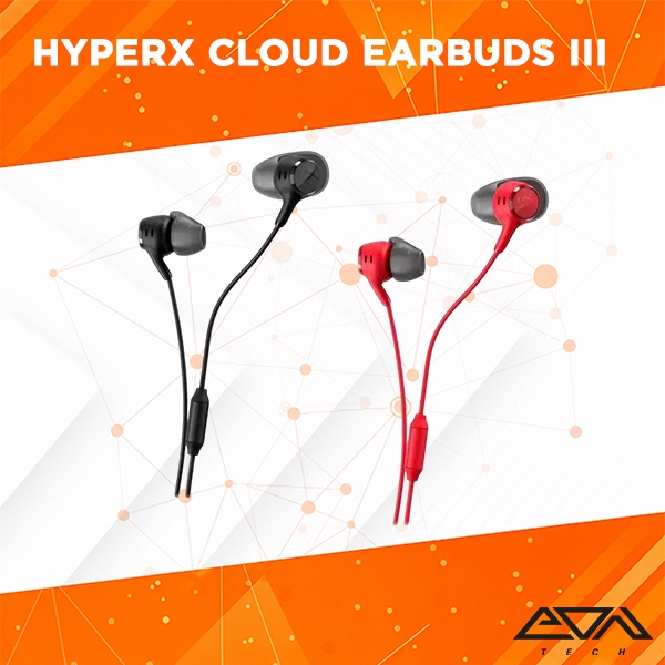 Headset HyperX Cloud Earbuds III 3 Gaming Earphone Wired TRRS Plug Stereo Bass Android iOS Led RGB M