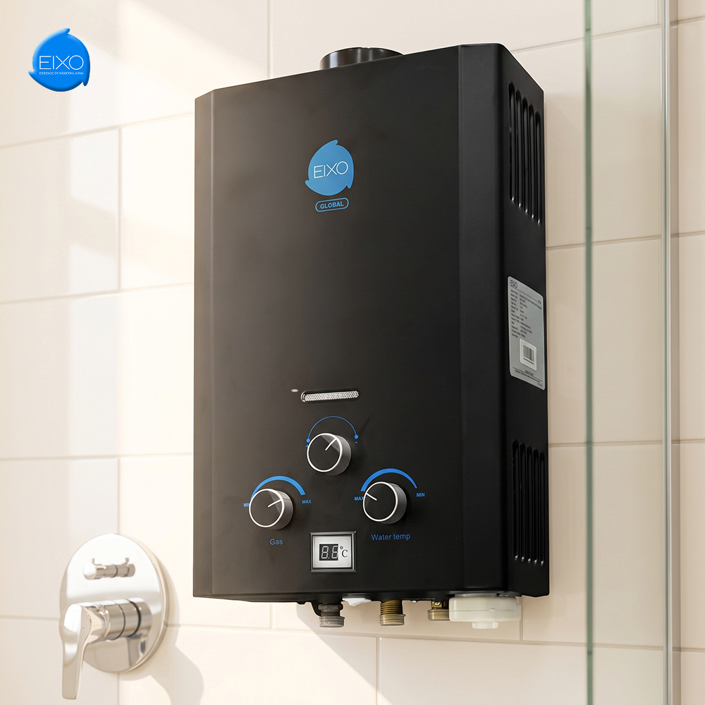 EIXO Water Heater Gas Pemanas Air Kamar Mandi 6 Liter Black White Global EXG 17-6