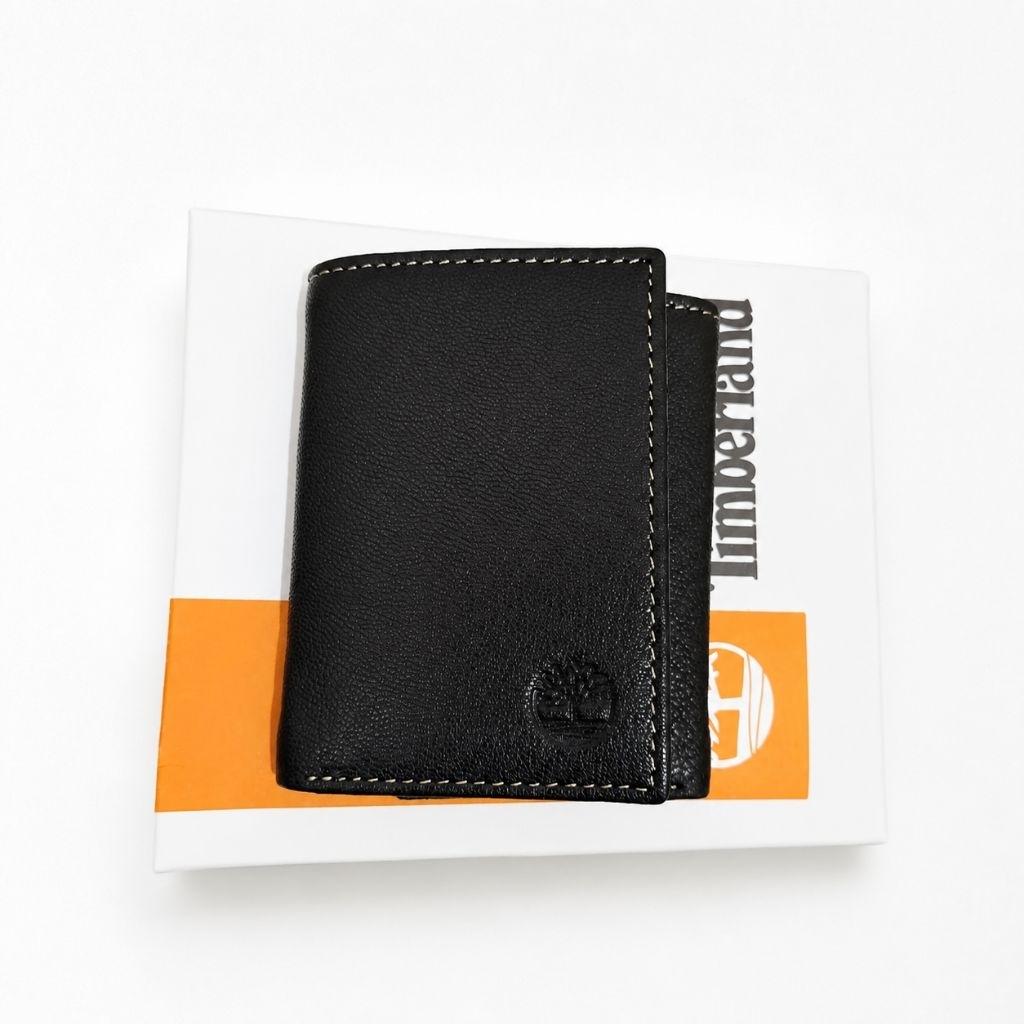 Timberland Leather Trifold Wallet Black / Dompet Original