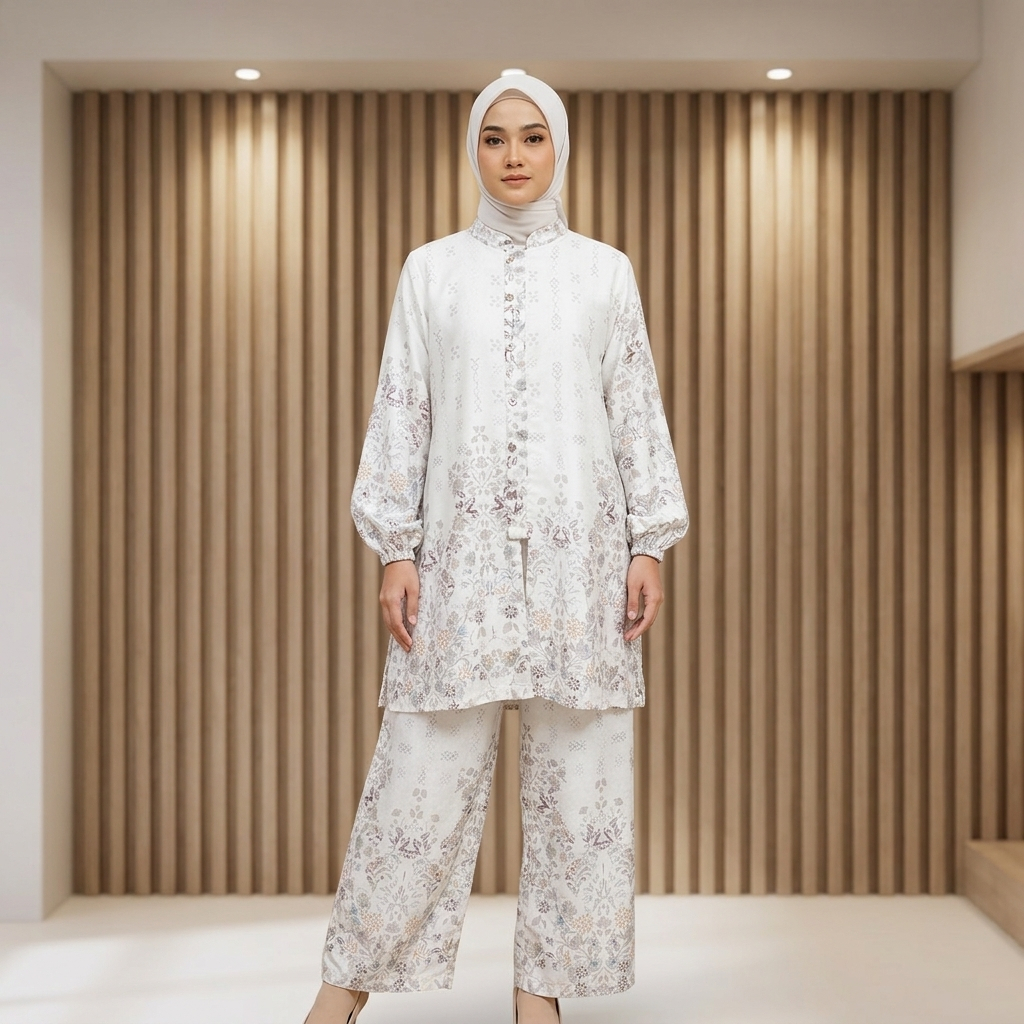 Modern Nadia One Set Setelan Tunik Kulot Elegan Fashion Muslimah