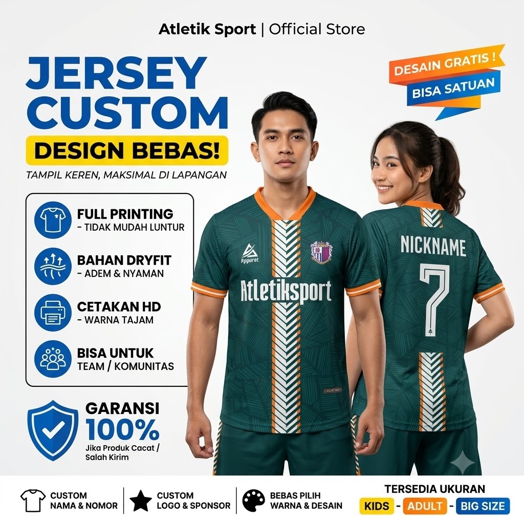 Jersey Futsal / Jersey sepakbola / Jersey Printing / Jersey Team / Baju Futsal Custom / Baju Bola