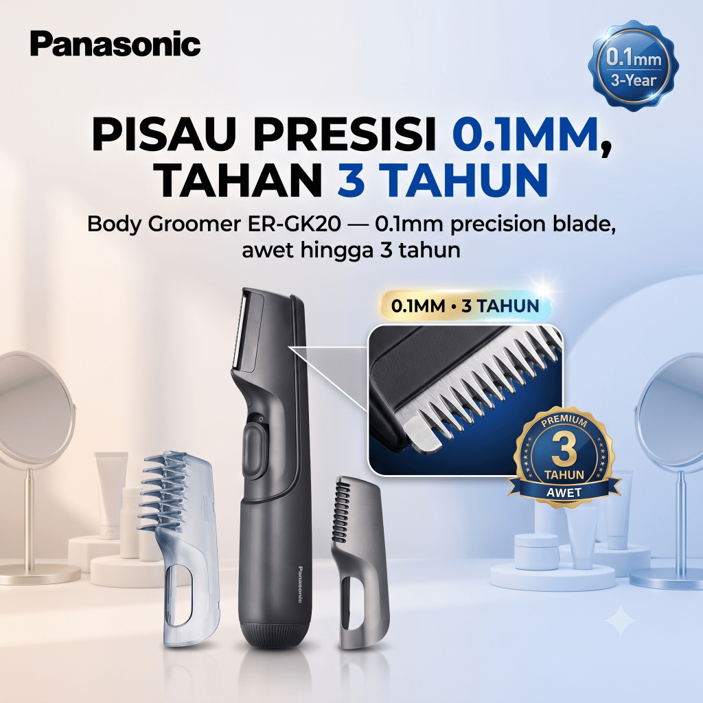 Panasonic ER-GK20-K401 Electric Shaver - Hitam, 70 Menit Penggunaan