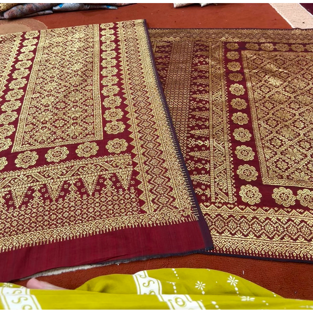 songket permata berlian gebeng marun ringan halusa