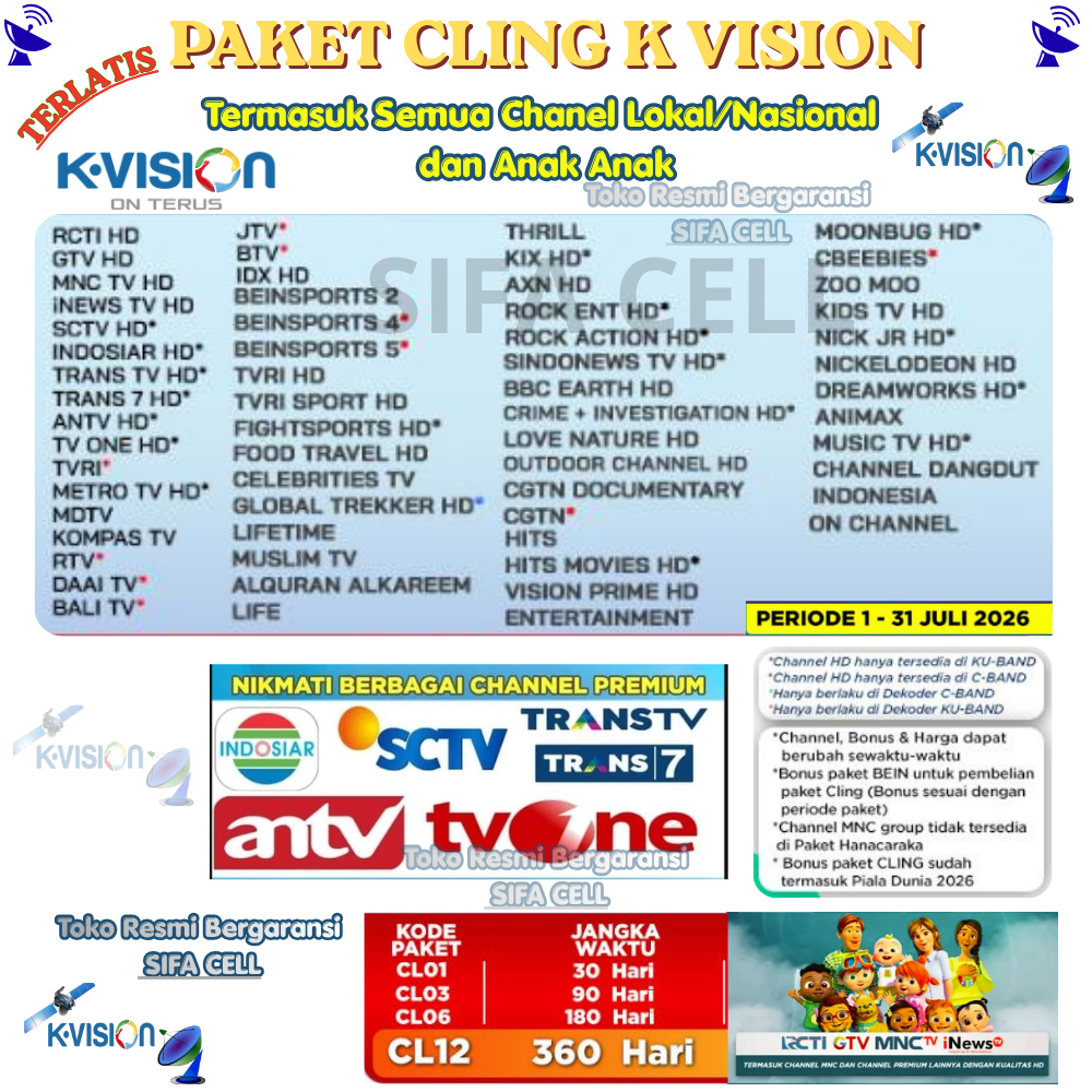 Paket Cling K Vision 1 tahun/360 Hari CL012