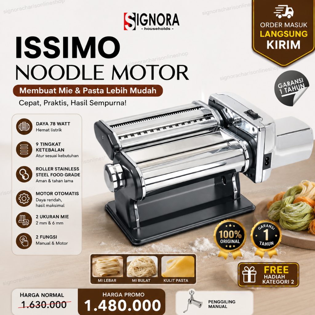 signora issimo Noodle Motor Maker Pembuat Mie Pasta Listrik
