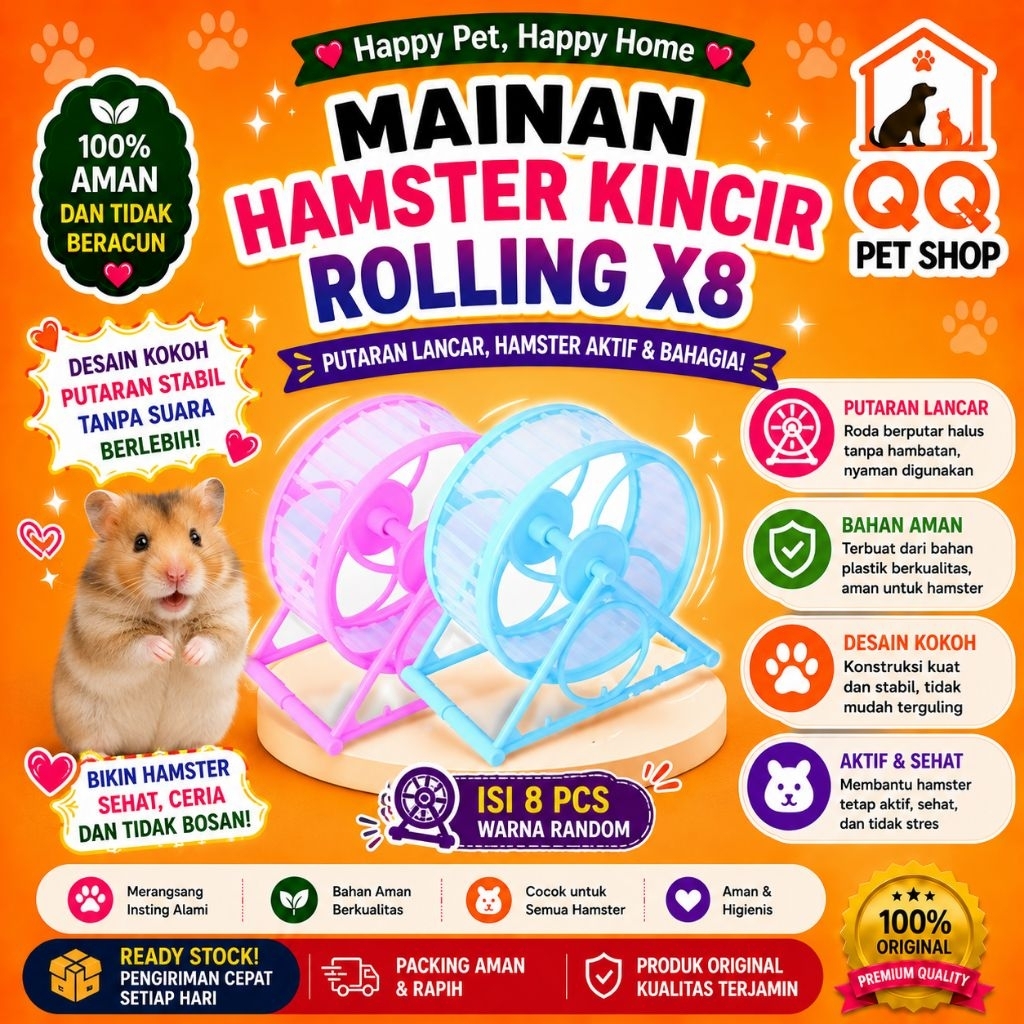 MAINAN KINCIR HAMSTER ROLLING X8