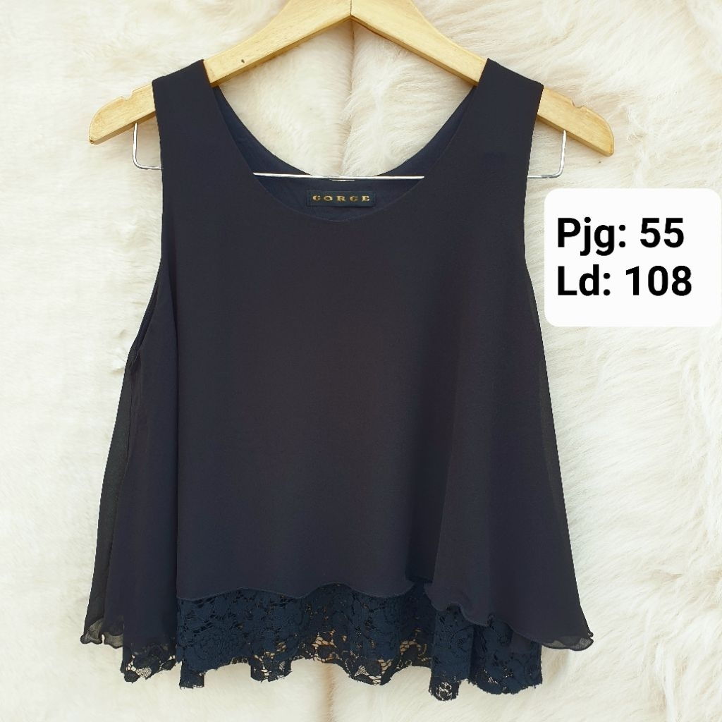 Gorge Tanktop Sifon Lace Wanita