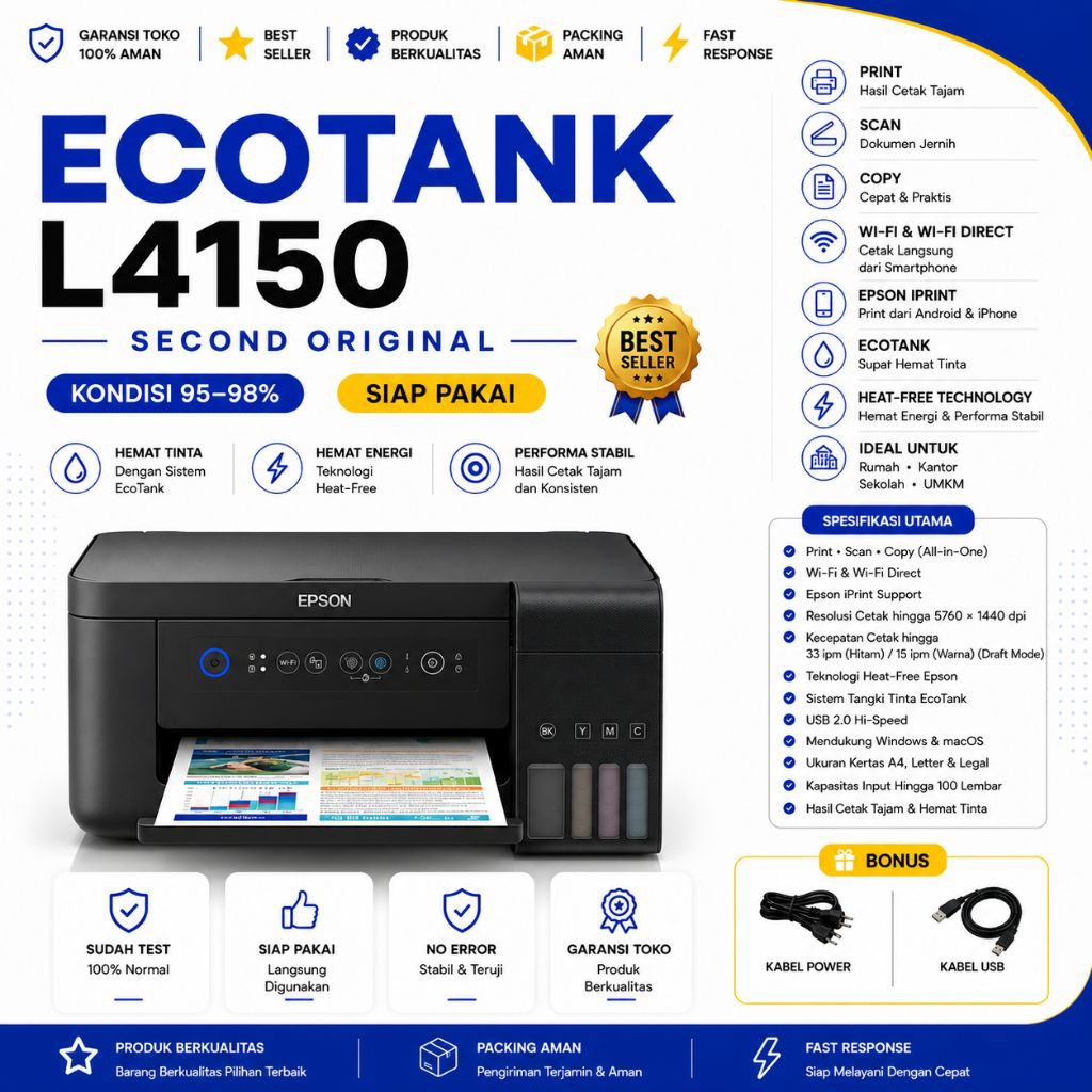 Printer Epson L4150 Ecotank Print - scancopy + WiFi