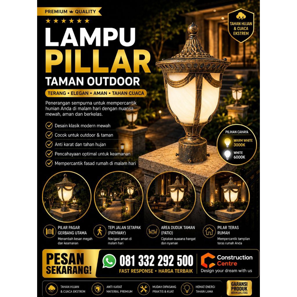 lampu taman pillar 5005 s4/n ab