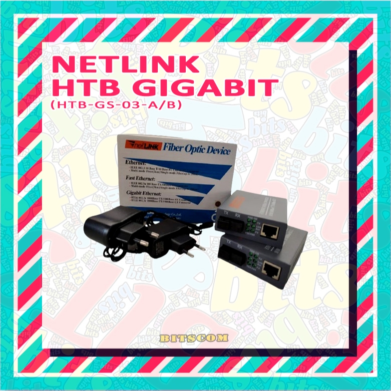 Media Converter HTB Netlink Gigabit A/B Single Fiber SC Gigabit Ethernet 1000Mbps
