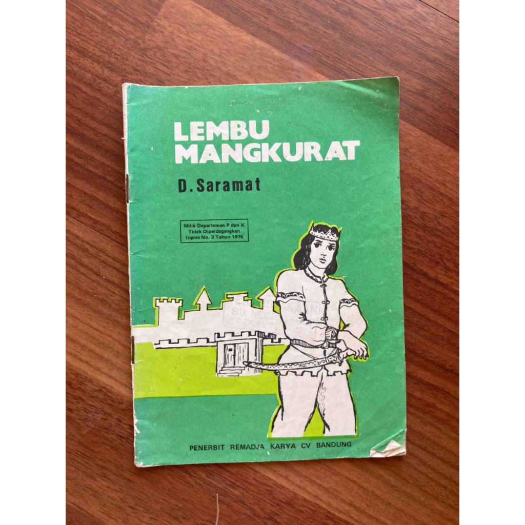 Buku bacaan lembu Mangkurat oleh D saramat tahun 1976
