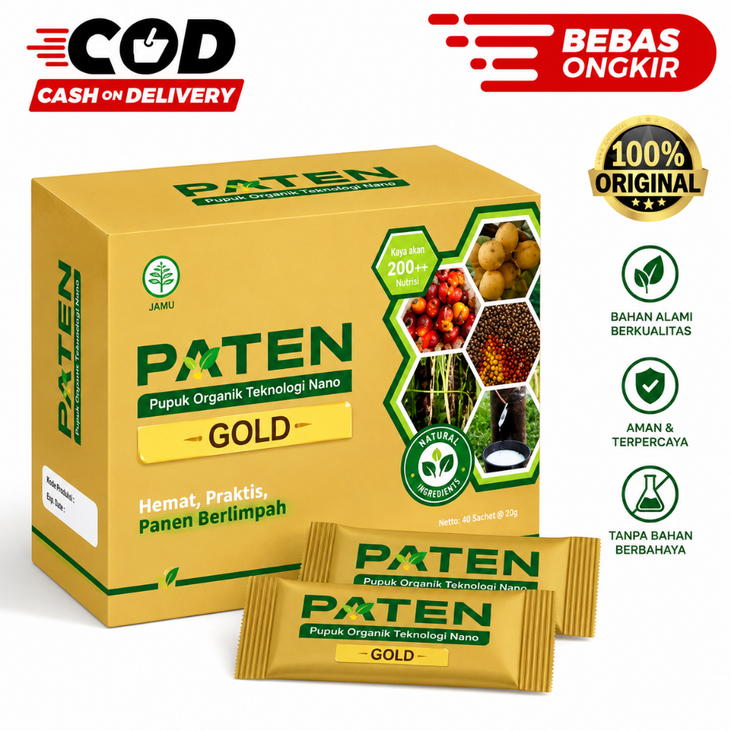 Pupuk Paten | Pupuk Paten Gold 1 Box 12 Sachet @25 Ml | Pupuk Organik Cair 100% Original