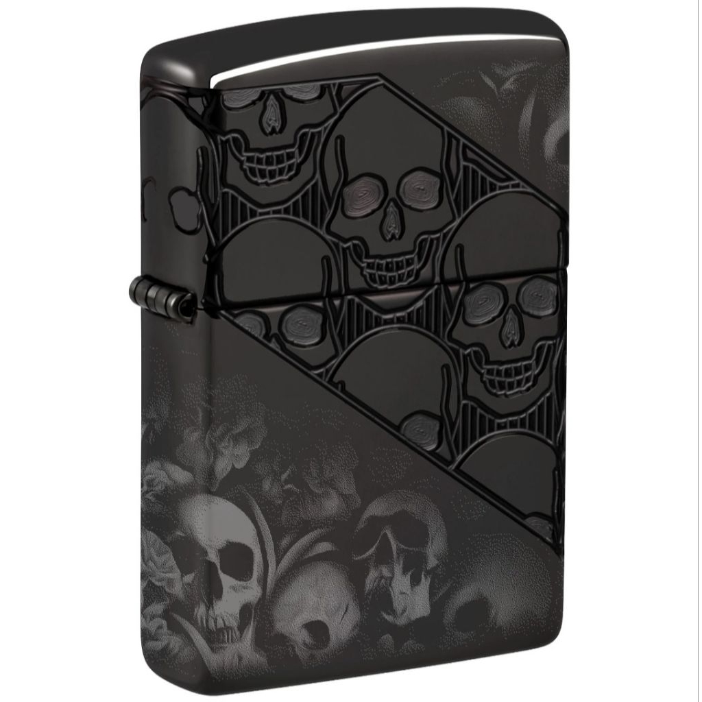 46751 ORIGINAL ZIPPO ARMOR HORROR GOTH BLACK POLISH 4 SIDE MULTICUT
