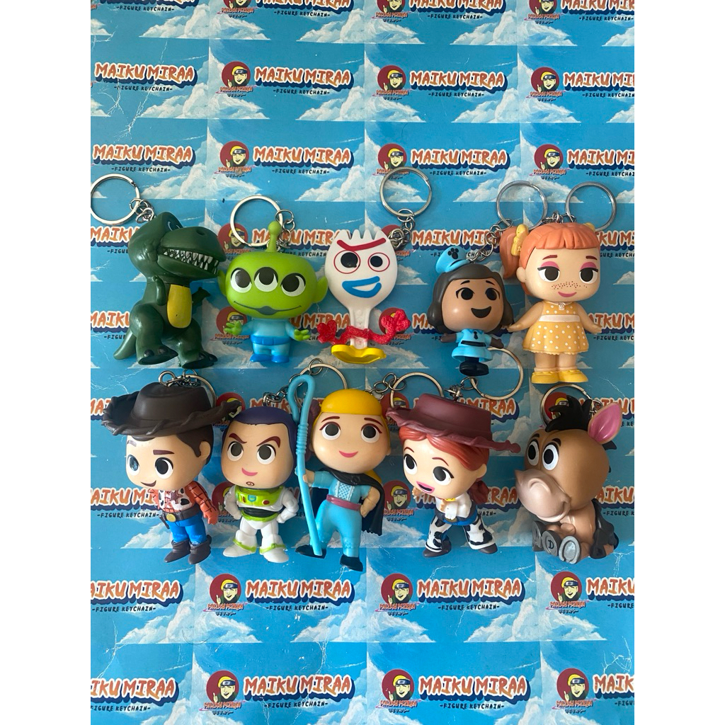 Figure Keychain / Gantungan Kunci Toy Story 4 woody buzz bopeep jessie bulleye rex alien forky giggl