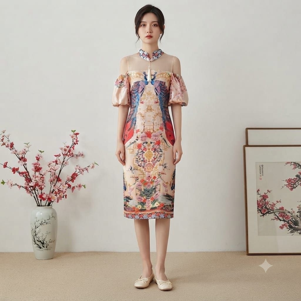 Cheongsam Dress Premium/ Sangjit Dress Couple Premium Gold Preloved