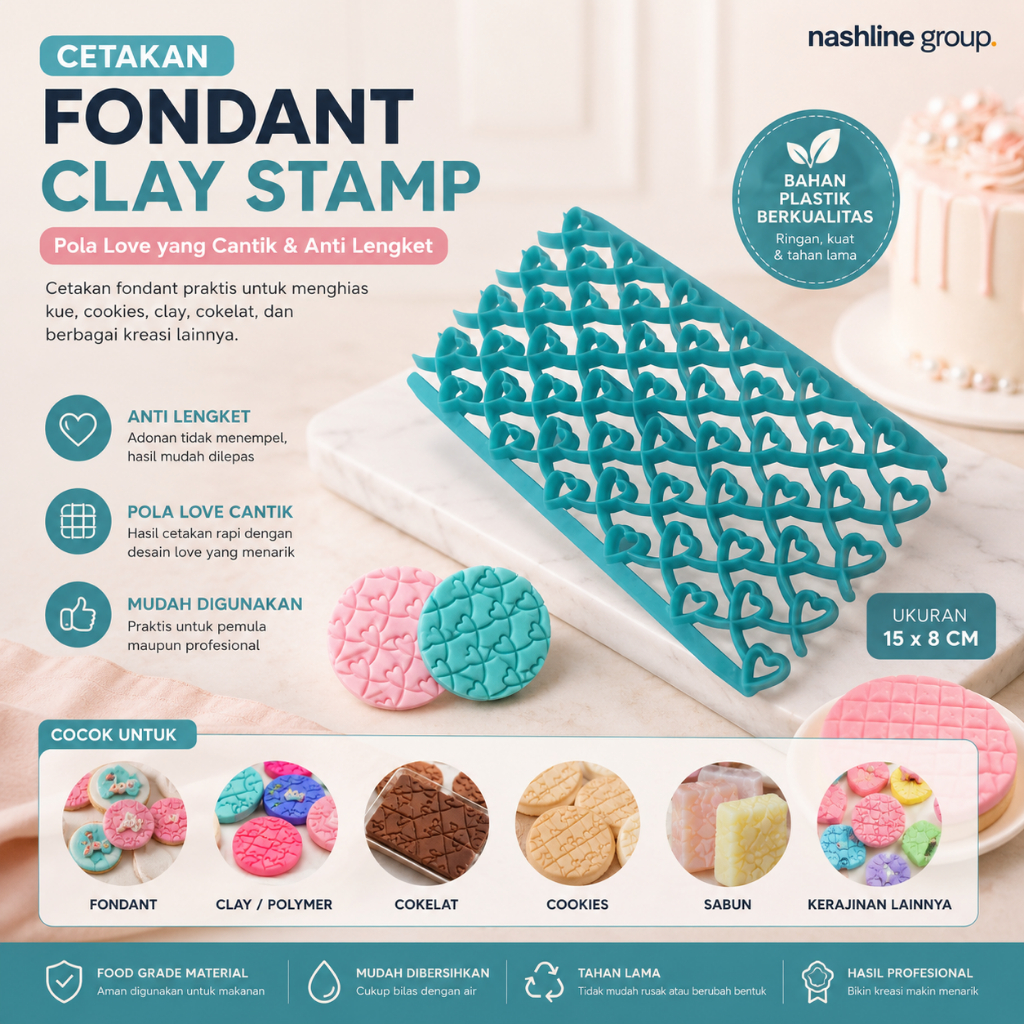 Cetakan Fondant Clay Stamp Cutter Embosser Cetakan plastik Cupcake