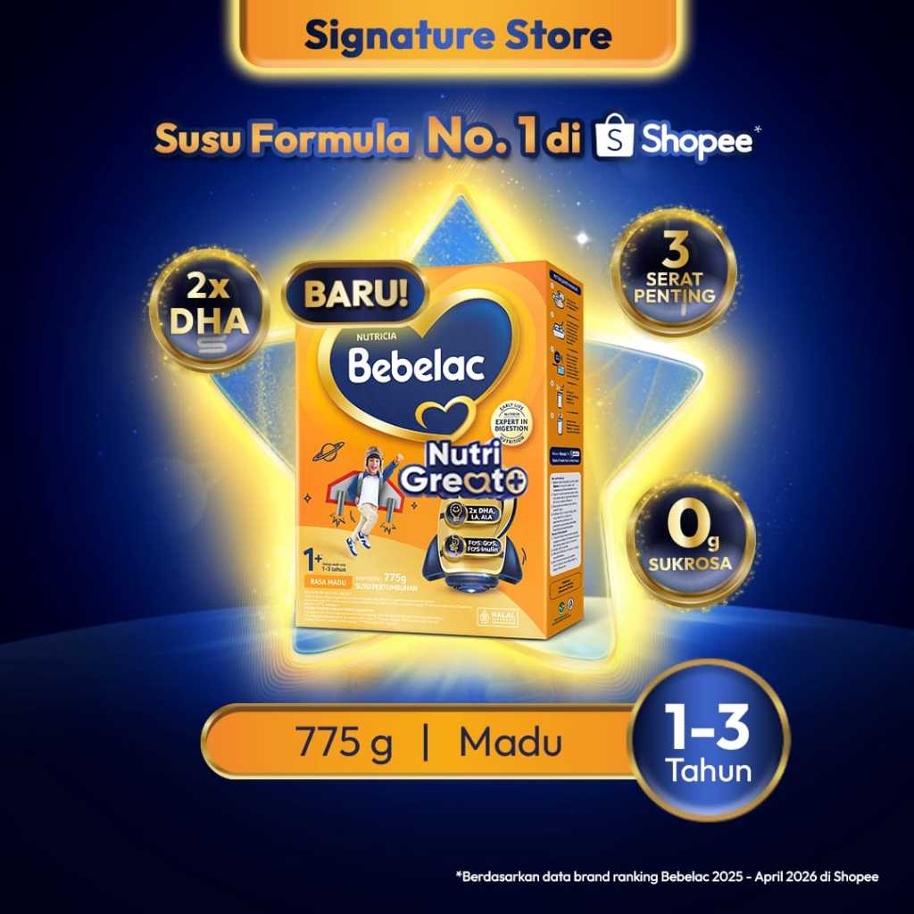 BEBELAC 1+ MADU/VANILA 775GR NEW KEMASAN 1-3 TAHUN