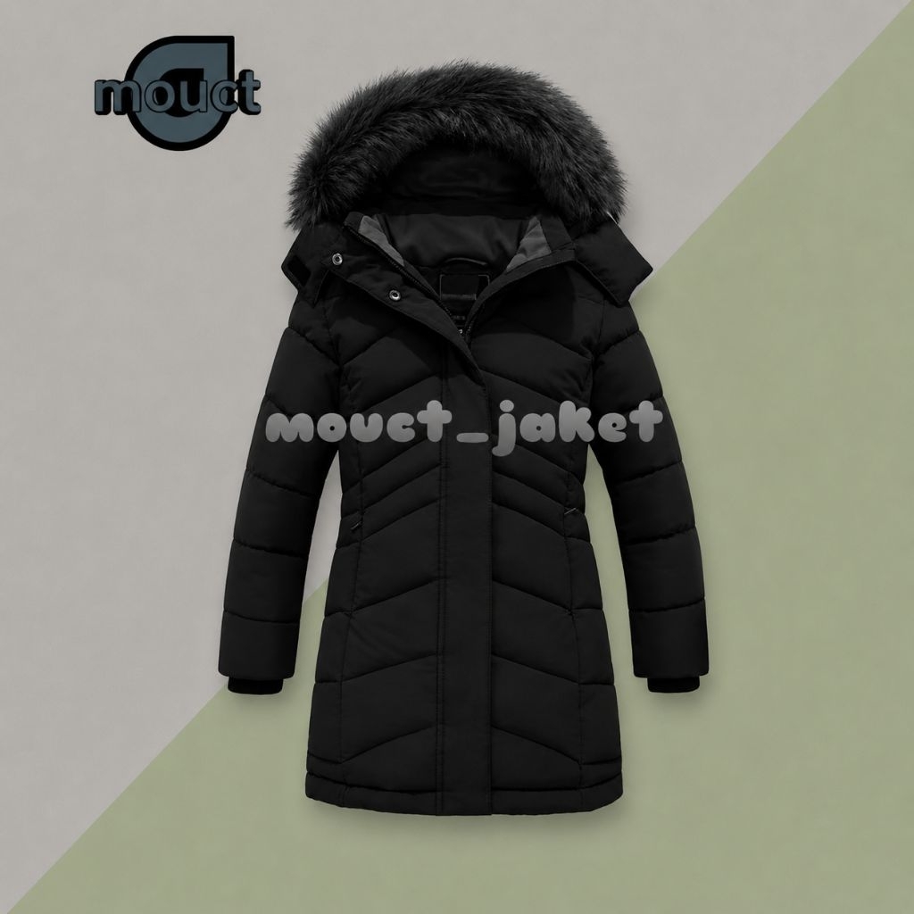 MOUCT Long Coat Hoodie Bulu | Jaket Musim Dingin Wanita Hoodie Bulu | Jaket wanita Hoodie Bulu