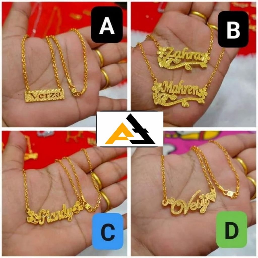 Kalung nama lapis Emas kalung anak