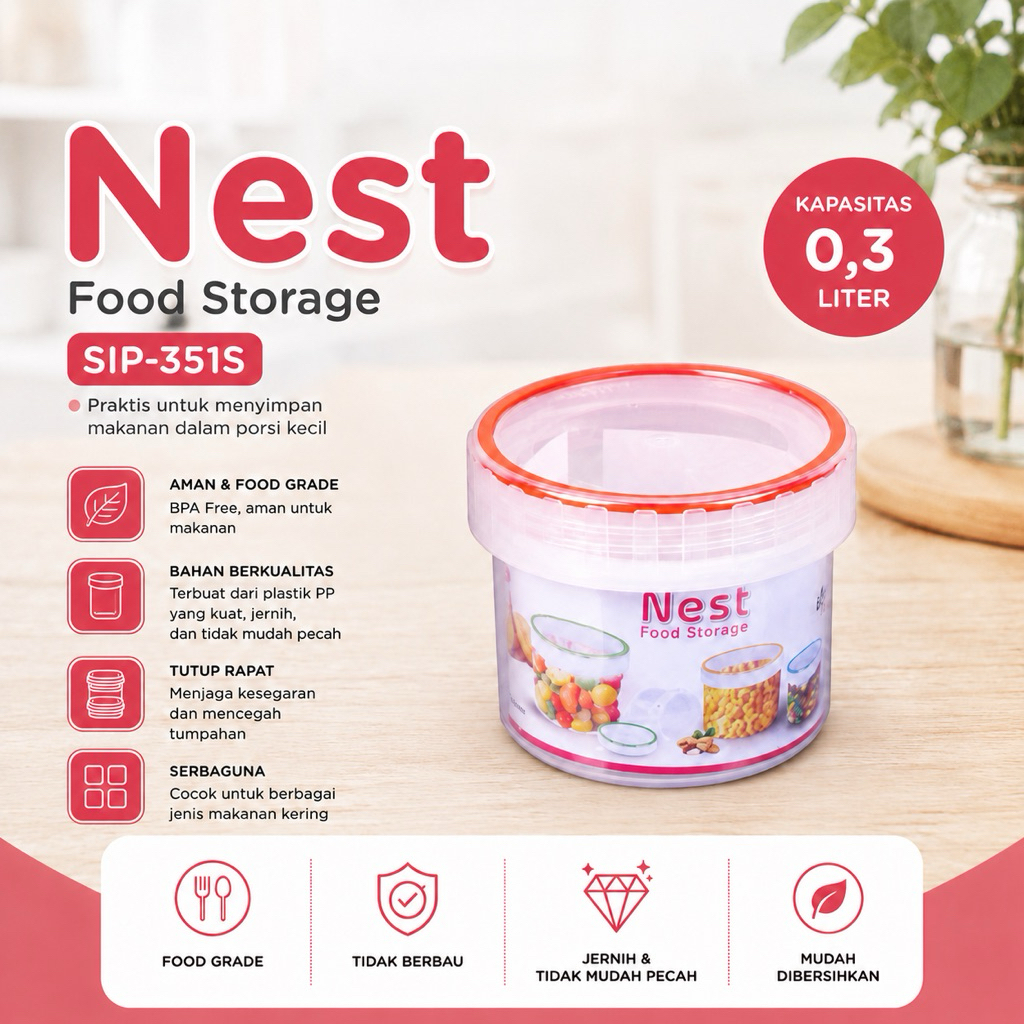 Toples Plastik Shinpo SIP 351 S- Kedap Udara, Aman untuk Makanan, BPA Free