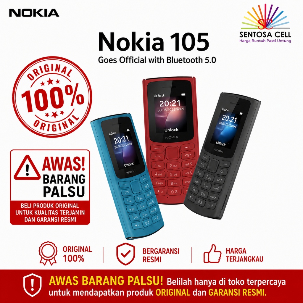 Nokia 105 HP Handphone Feature Phone Garansi Resmi