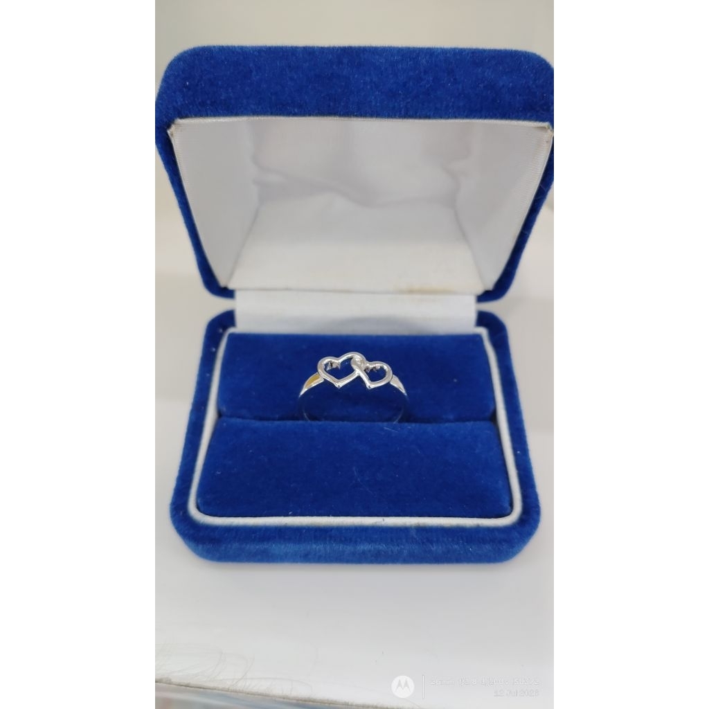Cincin putih Lapis Emas Love