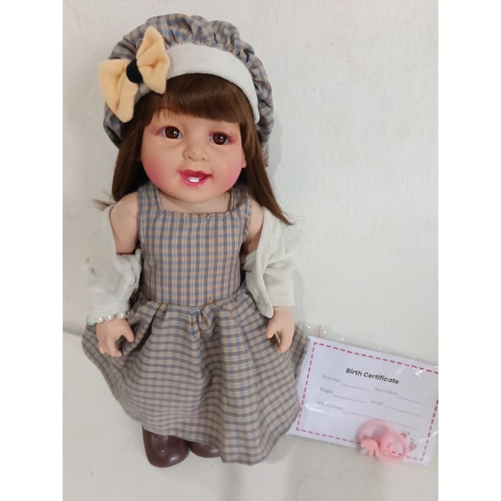 [READY] Boneka Reborn cantik lucu mewah menarik Body full silikon 40 + - cm badan Lokal rambut impor
